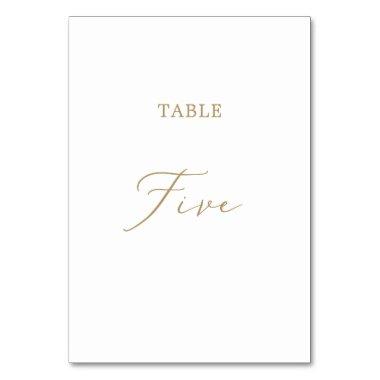 Delicate Gold Calligraphy Table Five Table Number