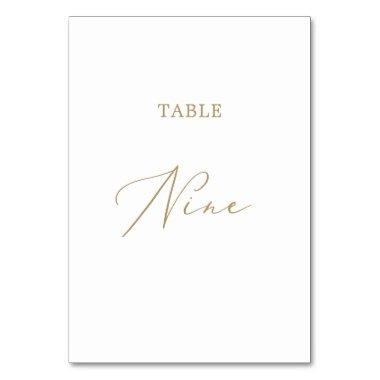 Delicate Gold Calligraphy Table Nine Table Number