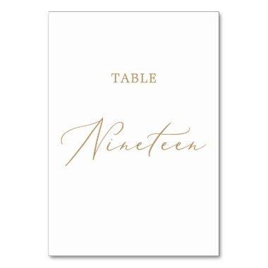 Delicate Gold Calligraphy Table Nineteen Table Number