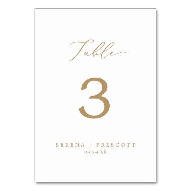 Delicate Gold Calligraphy Table Number