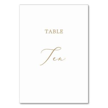 Delicate Gold Calligraphy Table Ten Table Number