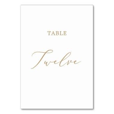 Delicate Gold Calligraphy Table Twelve Table Number