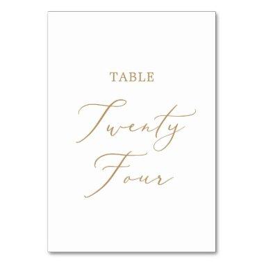 Delicate Gold Calligraphy Table Twenty Four Table Number