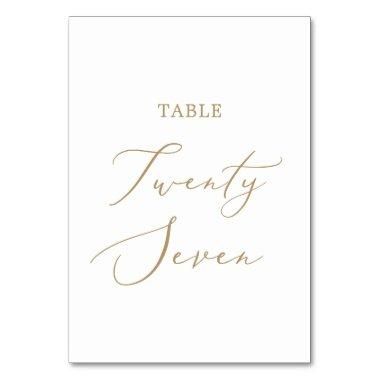 Delicate Gold Calligraphy Table Twenty Seven Table Number