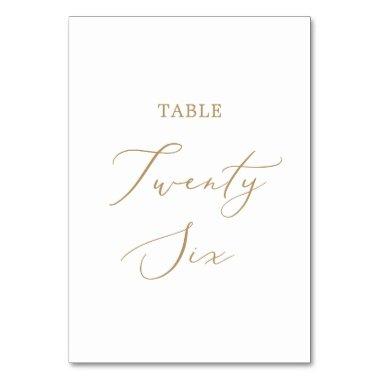 Delicate Gold Calligraphy Table Twenty Six Table Number