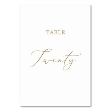 Delicate Gold Calligraphy Table Twenty Table Number