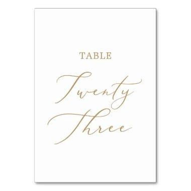 Delicate Gold Calligraphy Table Twenty Three Table Number