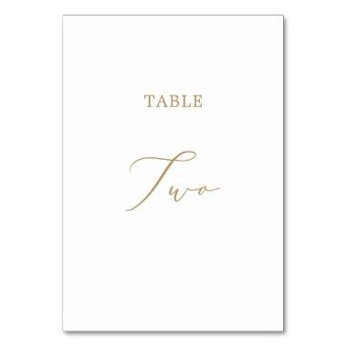 Delicate Gold Calligraphy Table Two Table Number