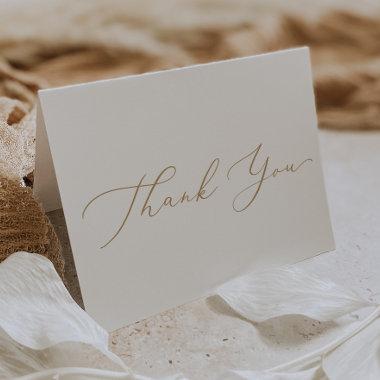 Delicate Gold Calligraphy Thank You Invitations