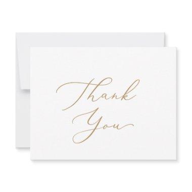 Delicate Gold Calligraphy Thank You Invitations