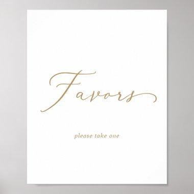 Delicate Gold Calligraphy Wedding Favors Sign