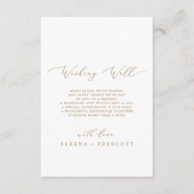 Delicate Gold Calligraphy Wishing Well Invitations