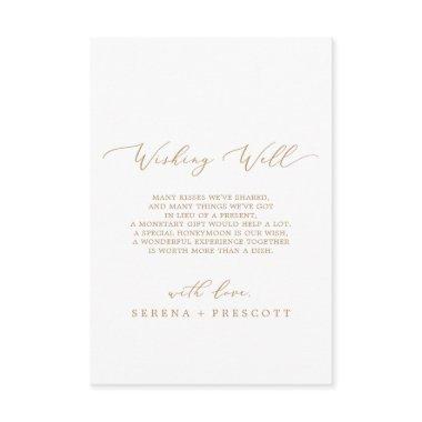 Delicate Gold Calligraphy Wishing Well Invitations