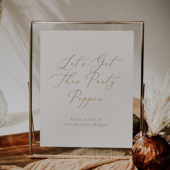 Delicate Gold Cream Wedding Favors Party Poppin' Poster