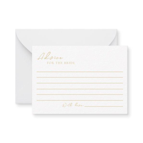 Delicate Gold Elegant Bridal Shower Advice Card