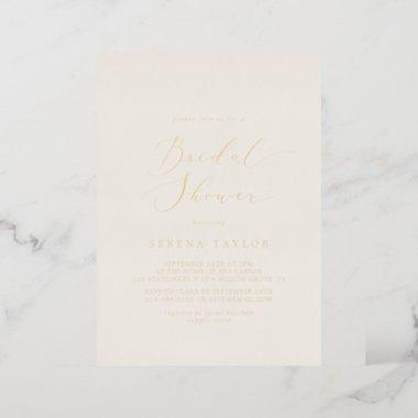 Delicate Gold Foil | Ivory Bridal Shower Foil Invitations