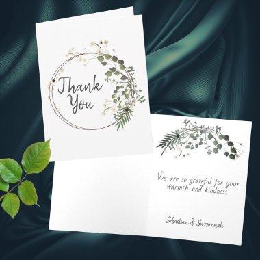 Delicate Greenery White Floral Ring Personalized Invitations