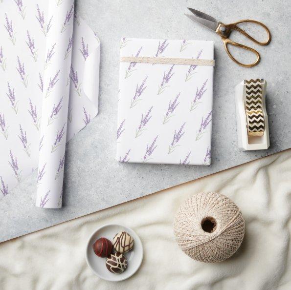 Delicate Lavender Herb Flower Dry Bundle Pattern Wrapping Paper