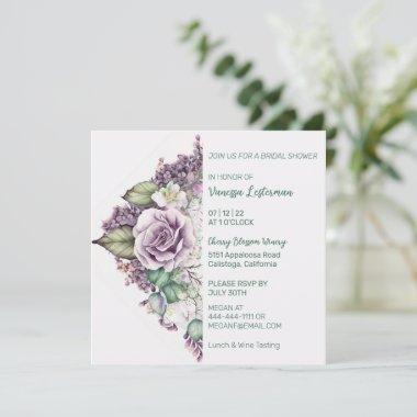 Delicate Painted Floral Bridal Shower Invitations