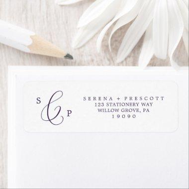 Delicate Plum Purple Calligraphy Return Address Label