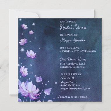 Delicate Purple Blossoms Bridal Shower Invitations