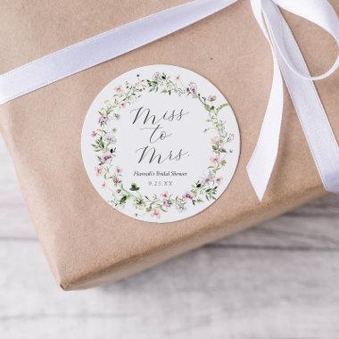 Delicate Purple Wildflower  Classic Round Sticker