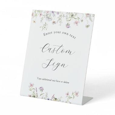 Delicate Purple Wildflower Custom Text Sign