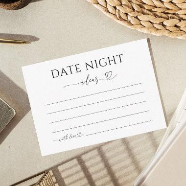 Delicate Romantic Heart Script Date Night Ideas Enclosure Invitations
