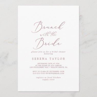 Delicate Rose Gold Brunch with the Bride Shower Invitations
