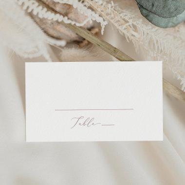 Delicate Rose Gold Calligraphy Flat Wedding Place Invitations