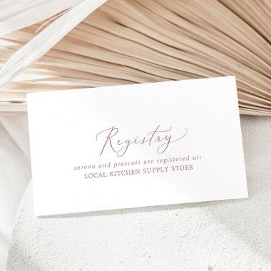 Delicate Rose Gold Calligraphy Gift Registry Enclosure Invitations