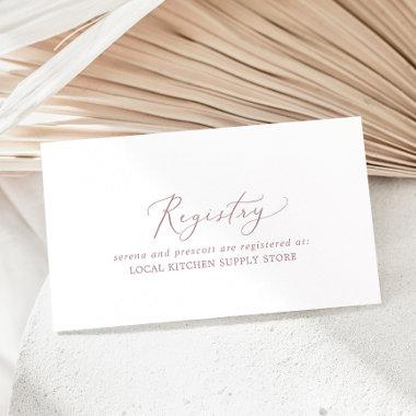 Delicate Rose Gold Calligraphy Gift Registry Enclosure