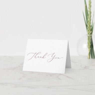 Delicate Rose Gold Calligraphy Thank You Invitations