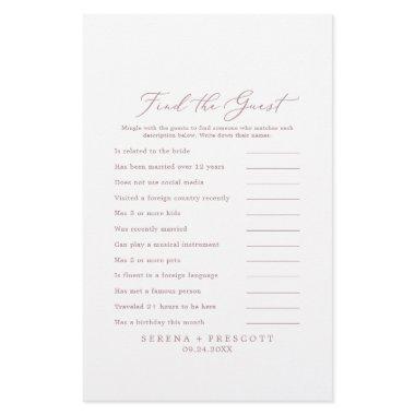 Delicate Rose Gold Find the Guest Wedding Game Flyer