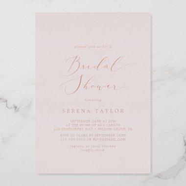 Delicate Rose Gold Foil | Blush Bridal Shower Foil Invitations
