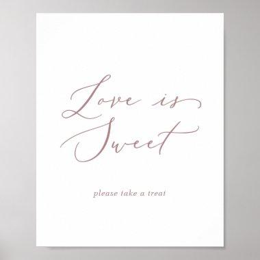 Delicate Rose Gold Love Is Sweet Wedding Sign