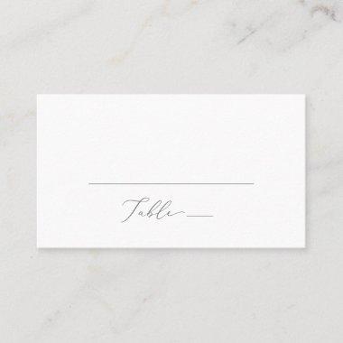 Delicate Silver Calligraphy Flat Wedding Place Invitations