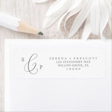 Delicate Silver Calligraphy Return Address Label