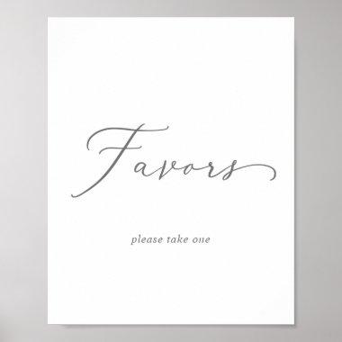 Delicate Silver Calligraphy Wedding Favors Sign