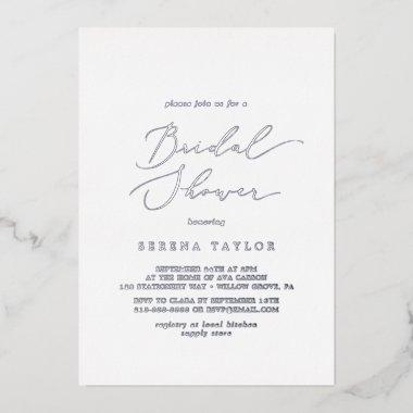 Delicate Silver Foil Calligraphy  Foil