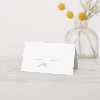 Delicate Silver Monogram Folded Wedding Place Invitations