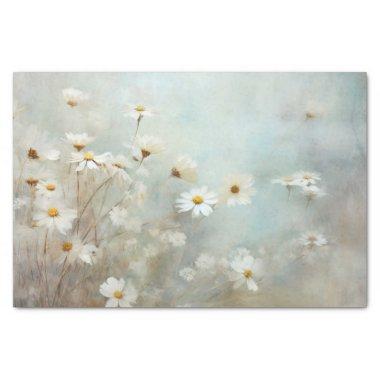 Delicate, Soft Elegant Daisy Florals Decoupage Tissue Paper