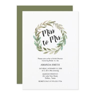 Delicate Watercolor Foliage Wreath