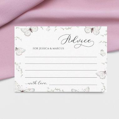 Delicate White Butterfly Bridal Shower Advice Enclosure Invitations