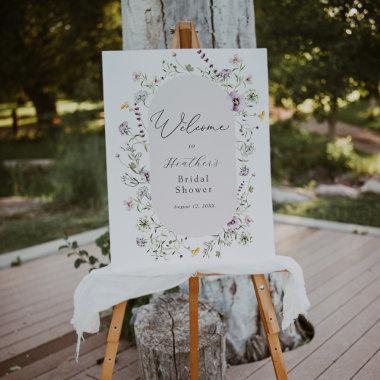 Delicate Wildflower Bridal Shower Welcome Foam Board