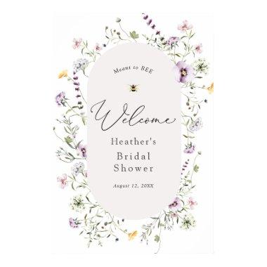 Delicate Wildflower Bridal Shower Welcome Poster