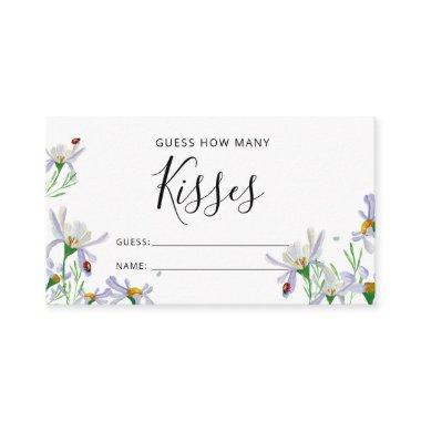 Delicate wildflower Guess How Many Kisses Game Enclosure Invitations