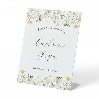 Delicate Yellow Wildflower Custom Text Sign