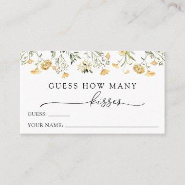 Delicate Yellow Wildflower Guess How Many Kisses Enclosure Invitations