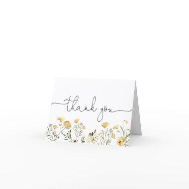 Delicate Yellow Wildflower Thank You Invitations